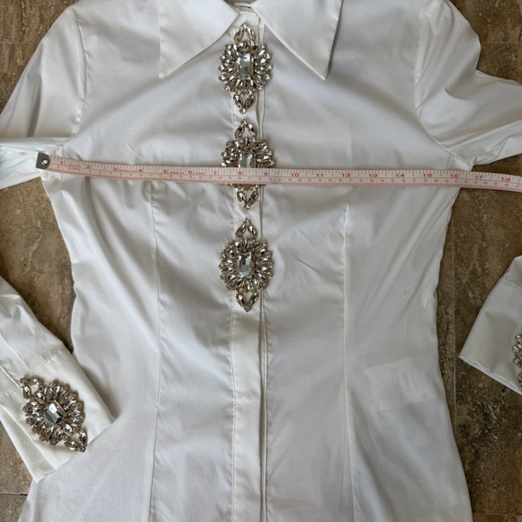 FLAVIO CASTELLANI BLOUSE SIZE 42 ITALIAN DESIGNER - Picture 7 of 10